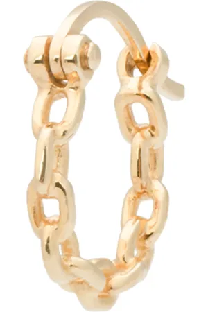 ANNA + NINA Oorbellen - Single Link Chain Hoop Earring 14K in