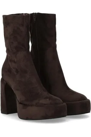 Elena Iachi Boots - Zelda Brown Heeled Ankle Boot in