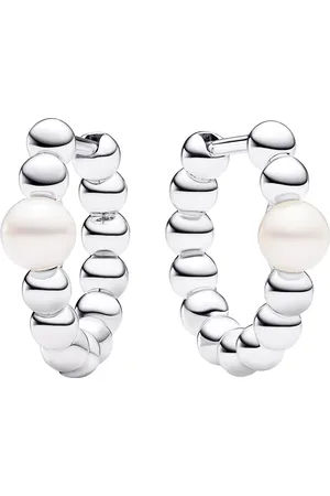 PANDORA Oorbellen - Sterling Treated freshwater cultured pearl in