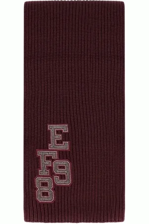 Elisabetta Franchi Sjaals & halsdoeken - Rouge Noir Ribbed Scarf in