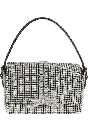 Self-Portrait Crossbody bags - Multi Rhinestone Knitted Micro Bag in