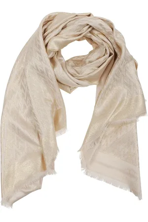 VALENTINO Sjaals & halsdoeken - White Silk-Viscose-Cashmere Blend Toute La V Stole in