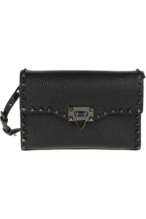 VALENTINO GARAVANI Hobo bags - Black Grained Calfskin Small Bag in