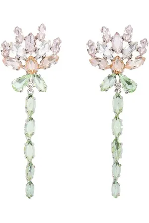 Simone Rocha Oorbellen - Intricate Pink And Green Stone Drop Earrings in