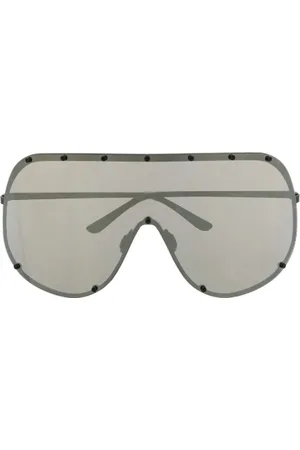 Rick Owens Zonnebrillen - Sunglasses Shield Temple/flash Gold Lense in