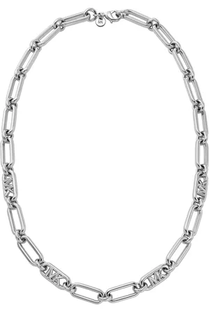 Michael Kors Kettingen - Platinum-Plated Empire Link Chain Necklace in