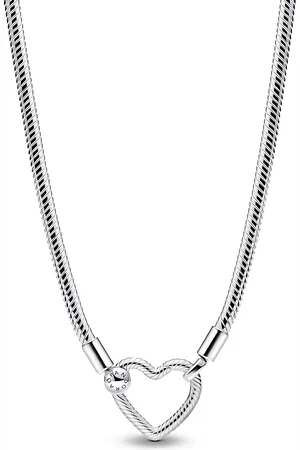 PANDORA Kettingen - Heart Closure Snake Chain Necklace in