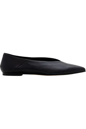 Aeyde Black Moa Leather Ballerina Flats - Aeyde in