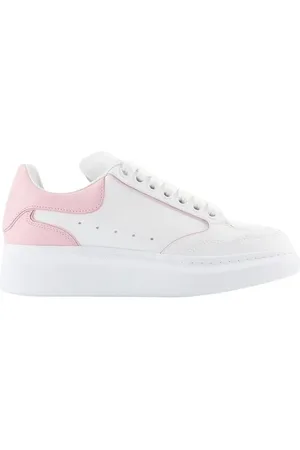 Alexander McQueen Low-Top Sneakers - Oversized Hybrid Sneakers - Leather - White/Pink in