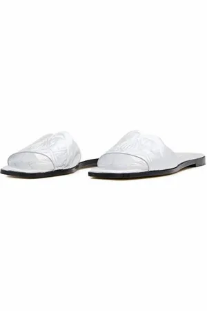 Alexander McQueen Sandalen - Flat Leather Slide Sandal in