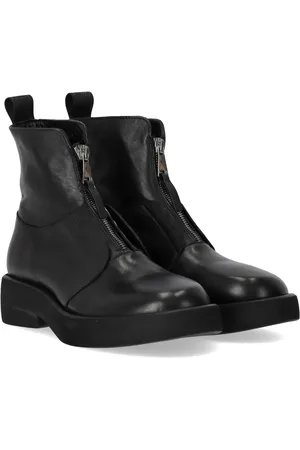 Elena Iachi Boots - Black Zipped Ankle Boot in
