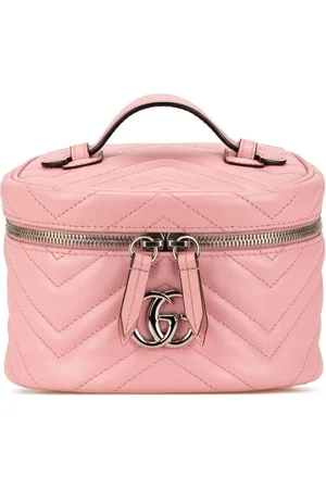 Gucci Makeup tas - 2016-2023 Mini GG Marmont Round Leather Vanity Bag in