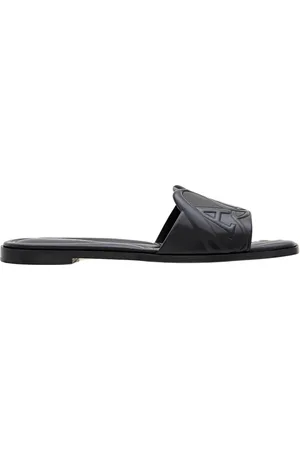 Alexander McQueen Sandalen - Flat Leather Slide Sandal in