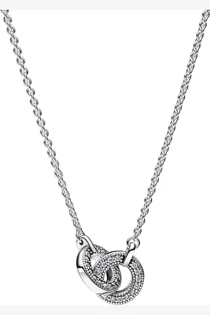 PANDORA Kettingen - Signature Intertwined Pavé Pendant Necklac in