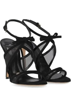 Elisabetta Franchi Sandalen - Black Heeled Sandal With Bow in