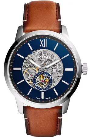 Fossil Horloges - 48mm Automatic Leather Watch in