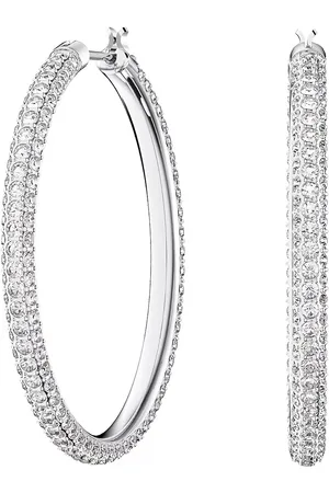 Swarovski Oorbellen - Stone hoop Pavé Large Rhodium plated in
