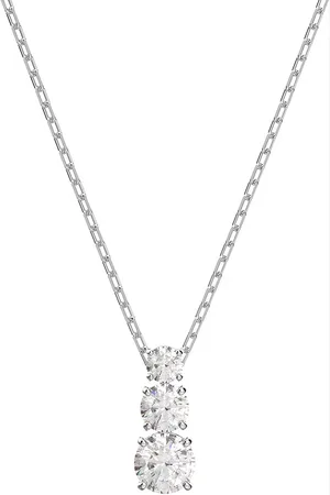 Swarovski Kettingen - Attract Trilogy Necklace Round cut Rhodium plated in