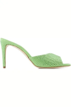 PARIS TEXAS Slippers & Mules - Holly Stiletto 85 Mules - Peridot in