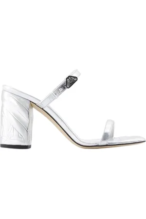 Alexander McQueen Sandalen - Seal Heeled Sandals - Leather - Silver in