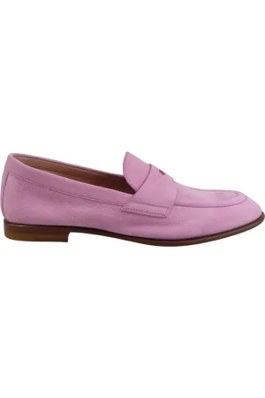 santoni Loafers - Mocassino Penny da Donna in Nabuk Rosa in