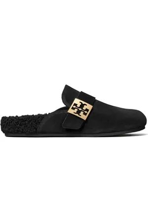 Tory Burch Slippers & Mules - Black Suede Mellow Mules in