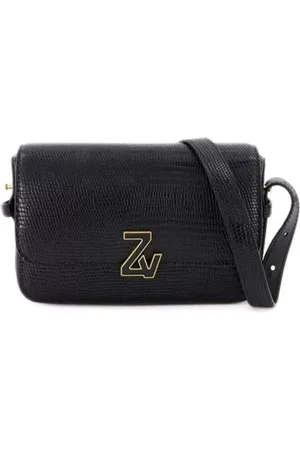 Zadig & Voltaire Hobo bags - Zv Le Mini Hobo Bag - Black - Croc Embossed Leath in