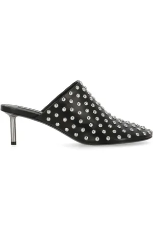 Jil Sander Slippers & Mules - All-Over Studded Leather Sabot With 5 Cm Heel in