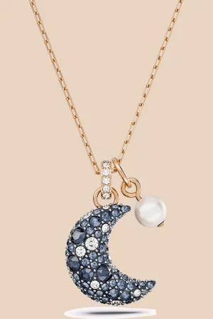 Swarovski Charms - Luna pendant, Moon, Rose gold-tone plated in