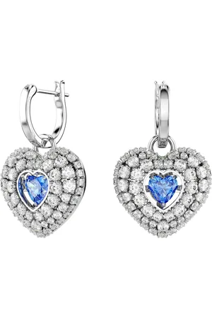 Swarovski Oorbellen - Hyperbola drop earrings, Heart, Rhodium plated in