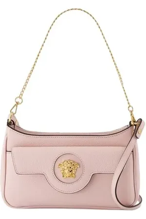 VERSACE Hobo bags - Mini Vitello Shoulder Bag - Leather - Pink in
