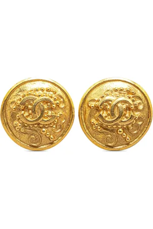 CHANEL Oorbellen - 1996 Plated CC Clip On Earrings in
