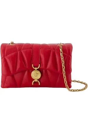 VERSACE Hobo bags - Kleio Mini Shoulder Bag - Leather - Red in