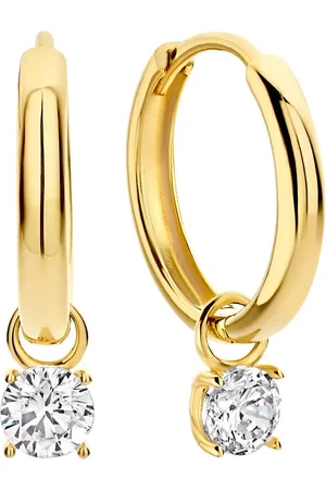 Isabel Bernard Oorbellen - Le Marais Ophélie 14 karat hoop earrings with zirc in