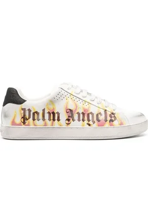 Palm Angels Low-Top Sneakers - Spray Print Flame Logo Sneakers in