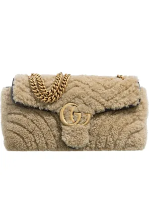 Gucci Hobo bags - Shearling Small Marmont Shoulder Bag in