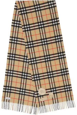 Burberry Sjaals & halsdoeken - Badge Checked Fringed Scarf in