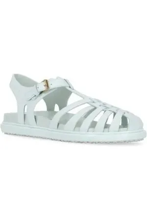 Marni Sandalen - Light Blue Leather Gladiator Sandals in