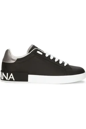 Dolce & Gabbana Low-Top Sneakers - Black Calf Leather Sneakers in