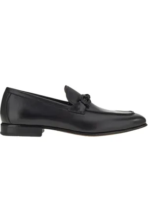 Salvatore Ferragamo Loafers - Black Moccasin With Gancini Ornament in