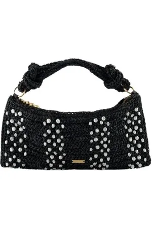 Cult Gaia Hobo bags - Hera Nano Shoulder Bag - Raffia - Black in