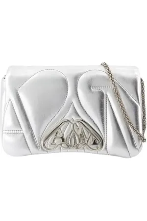 Alexander McQueen Hobo bags - The Mini Seal Crossbody - Metal - Silver in