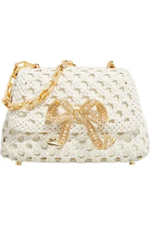 Self-Portrait Shoppers - Bow Crossbody - Leather - Beige in