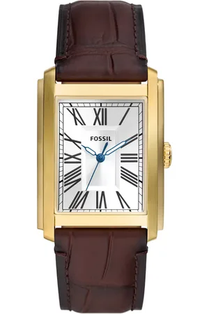 Fossil Horloges - Carraway Three-Hand Croco Leather Watch in