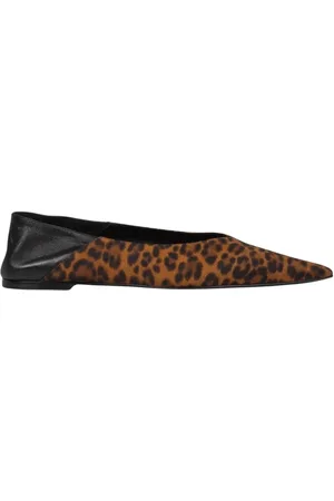 Saint Laurent Leopard Print Slip-On Carolyn Slippers in