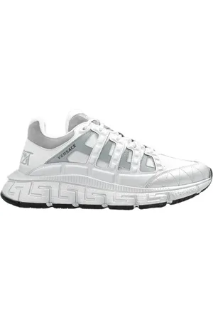 VERSACE Low-Top Sneakers - Trigreca White Leather Sneakers in