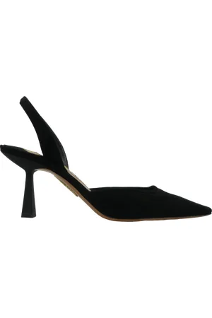 Aquazzura Sandalen met hak - Du00E9colletu00E9 Maia in velluto a righe nere in