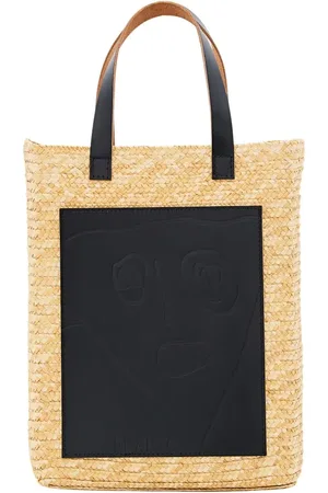 Plan C Totes & shoppers - Straw Medium Shopper in