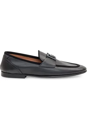 Dolce & Gabbana Loafers - Black Moccasin With Logo Plaque in