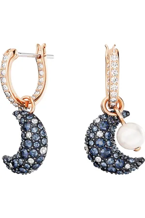 Swarovski Oorbellen - Luna drop earrings, Asymmetrical design, Moon, in